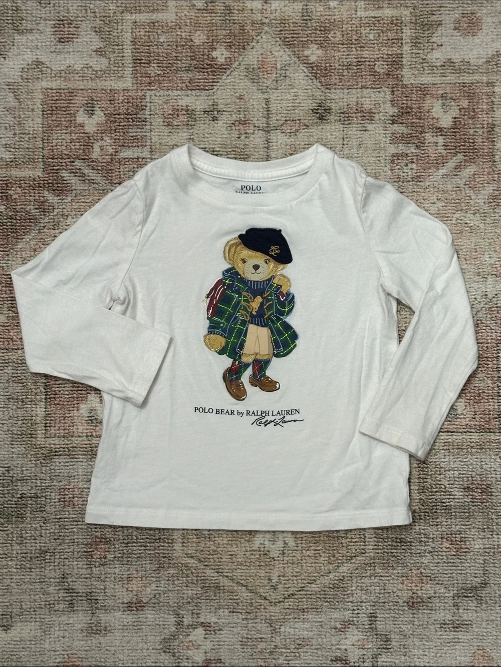 Toddler Girls Ralph Lauren Polo Bear Long Sleeve Shirt